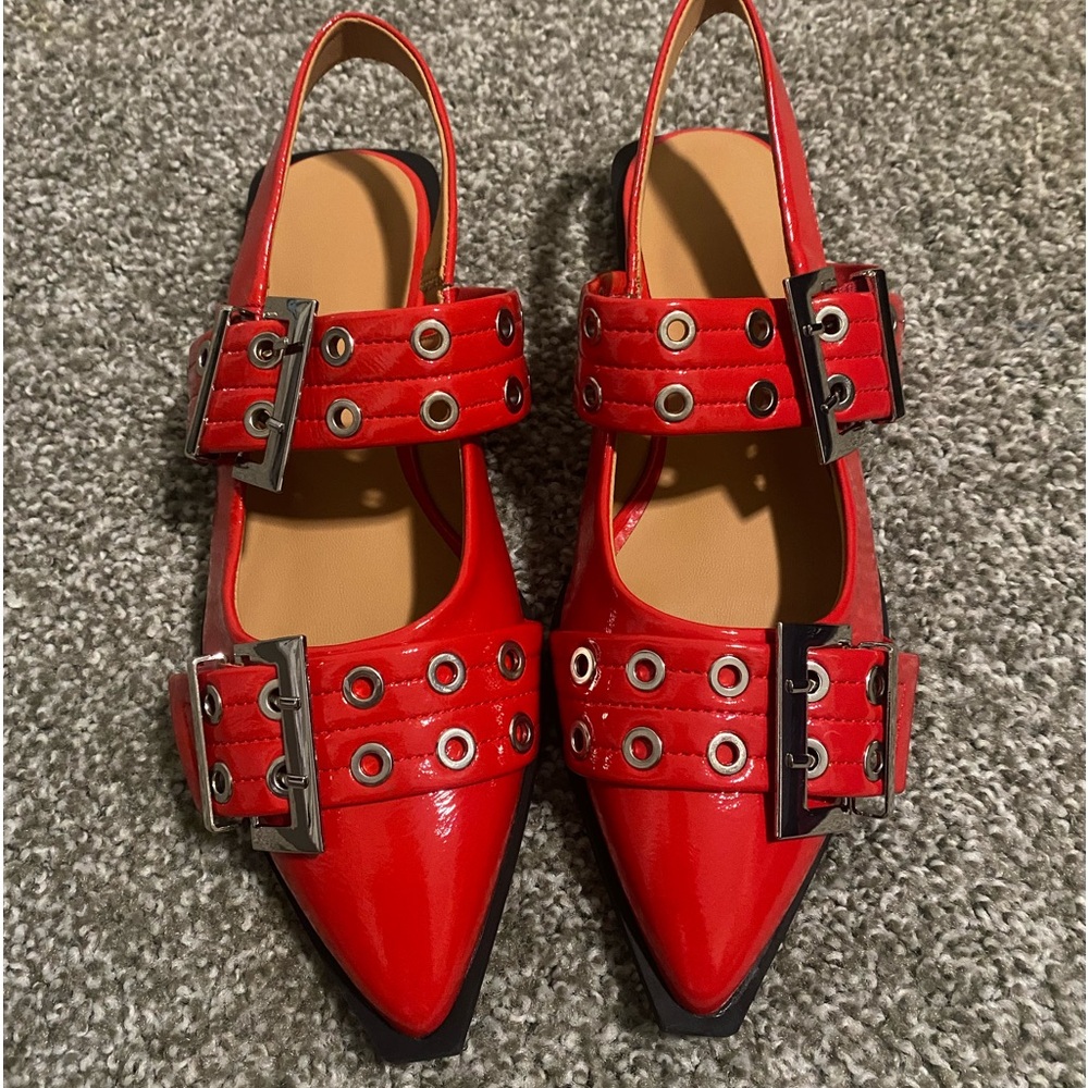 Red Patent Leather Flats